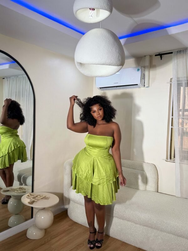 Lime Luxe: Strapless Tiered Mini Dress